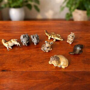 Vintage Mini Animal Figurines Lot (8 Pieces) | Dollhouse Size